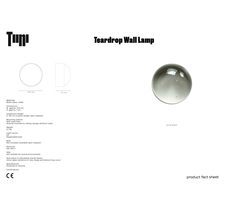 Настінний світильник Teardrop7